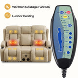 IPKIG Power Loveseat Recliner Sofa with Flip-Up Backrest Console, Drawer, AC Outlet, LED Light, Bluetooth Speakers, Wall Hugger Recliners for Living Room, RV, Home Theater (Beige, Loveseat) IPKIG