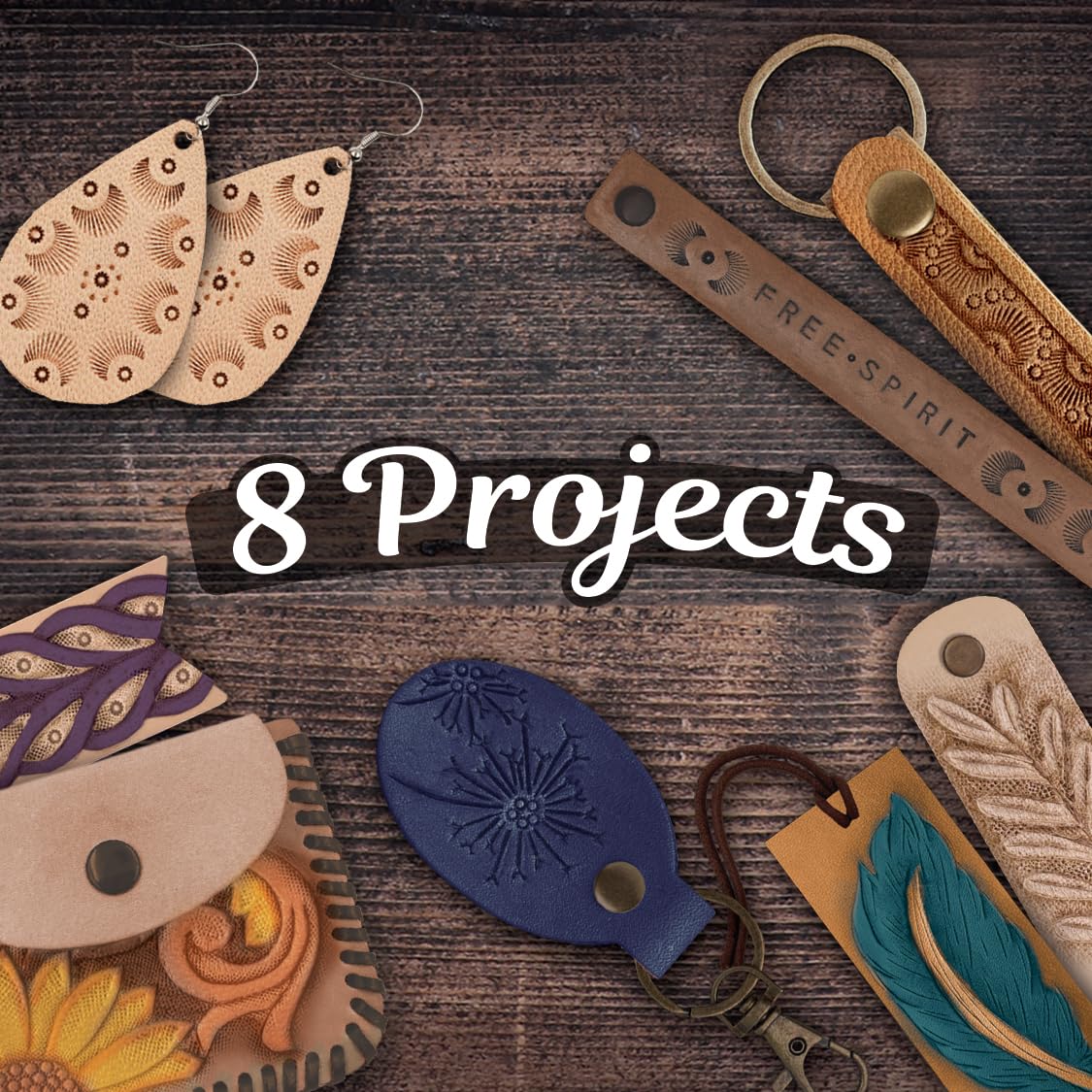 ArtSkills Leather Working Kit, Leather Tooling Kit with Tools, Stamps, Arts and Crafts Adult Project Kits, 80 pc ArtSkills