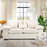 COLAMY Loveseat Sofa,73" Love Seat Couches Living Room Sofa with 3 Pillows,Upholstered Modern Comfy Chenille Seat Cushions Bedroom Couch,Beige COLAMY