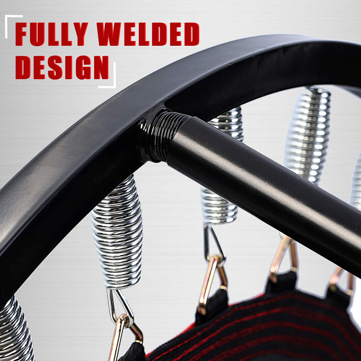 Kanchimi 40" Folding Mini Fitness Indoor Exercise Workout Rebounder Trampoline with Handle, Max Load 330lbs(Black) Kanchimi