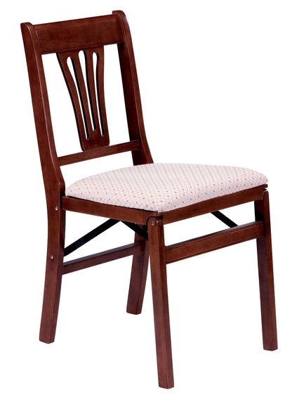 Stakmore Urn Back Folding Chair Finish, Set of 2, Cherry