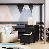 MIIIKO 3 Drawer File Cabinet, Metal Filing Cabinet with Lock Rolling Wheels, Office Storage Cabinet Under Desk,Deep Drawers for Hanging Legal Letter Fill, Full Assembled Except Casters MIIIKO