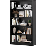 Soohow 5 Shelf Bookcase,60 Inch Wood Tall Bookshelves for Living Room,Black Soohow