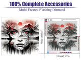 MXZCZX 5D Sunset Diamond Painting Kits for Adults Beginners,Mountain Diamond Art Kit, DIY Sunset Scenery Full Round Drill Paint with Diamond Pictures Gem Art, Home Wall Decor 14x14In MXCFZX