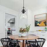 LWWHQ Black Pendant Lights Kitchen Island 2 Pack, Farmhouse Pendant Light, Industrial Clear Glass Pendant Light, 6.5 inches Kitchen Pendant Lighting Over Island Sink Dining Room LWWHQ