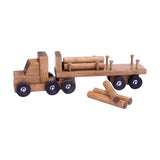 AmishToyBox.com Log Truck Wooden Toy - Amish-Made in Lancaster County, Pennsylvania - with 6 Removable Logs AmishToyBox.com