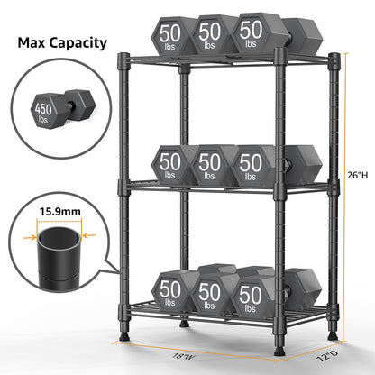 MZG 450 lbs Steel Storage Shelving 3-Tier Utility Shelving Unit Steel Organizer Wire Rack for Home,Kitchen,Office (11.8" D x 17.7" W x 26.3" H)