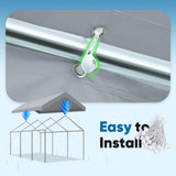 ADVANCE OUTDOOR Replacement Top Cover Tarp for 10x20 ft Carport Canopy with Ball Bungees, Gray, One Roof Only ADVANCE OUTDOOR