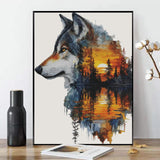 xcemhil Wolf Paint by Numbers Kit for Adults, Wolf Painting by Numbers, Adult Paint by Number Kits Suitable for Gifts and Interior Decor 16x20 Inch xcemhil