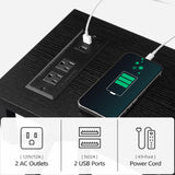 MAHANCRIS Console Sofa Table, 44.9" Entryway Table with Power Station, Narrow Couch Table, Hallway Table, Sofa Table with USB Ports, Metal Frame, for Entrance, Living Room, Black CTHB113E01 MAHANCRIS