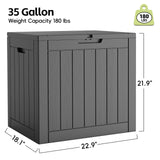 LubanNese Outdoor Storage Box, 35 Gallon Deck Box Waterproof, Resin Patio Storage Bin for Package Delivery, Patio Furniture Cushion, Garden Tools, Pool Accessories, Weatherproof, Black LubanNese