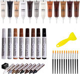 SEISSO Furniture Repair Kit - Set of 42 - Wood Repair Kit Wood Fillers, Furniture Scratch Repair Markers and Wax Sticks with Scraper, Brushes, for SEISSO