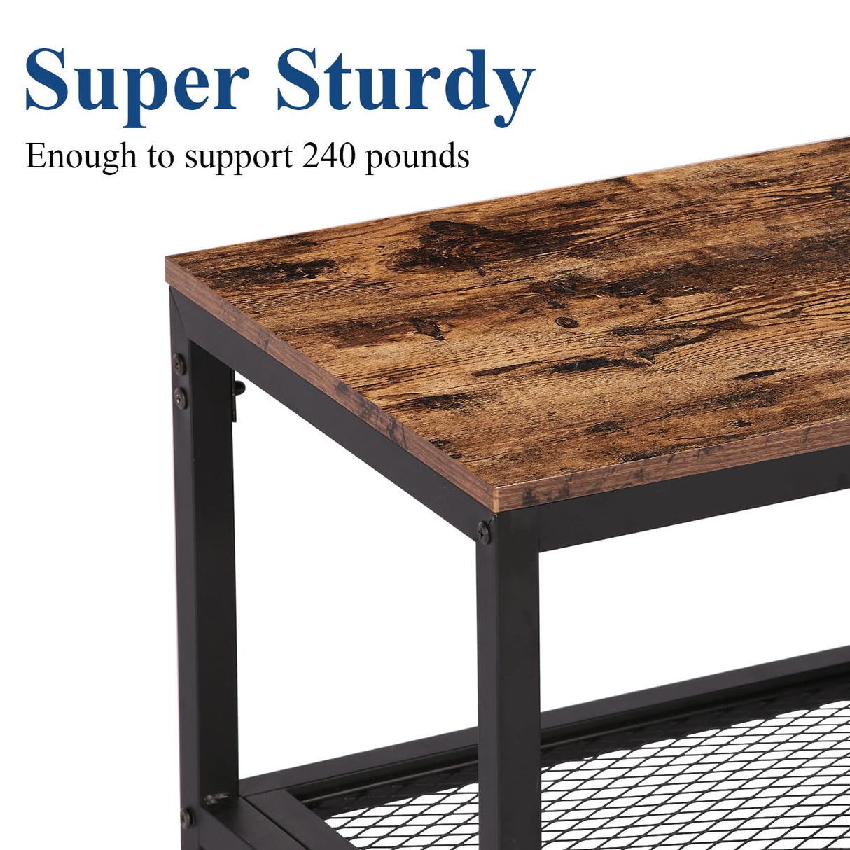 VECELO L Shaped Desk 47 Inch Computer Gaming Study Writing Table, Home Office Workstation with Storage Shelves & Bag, Brown VECELO