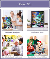 MIRCVSH Moon Forest Paint by Numbers Kits for Adults Beginners-Plant Paint by Number for Adults with Wooden Framed,Paint by Numbers for Adults Home Wall Decoration and Gifts 12X16 inch MIRCVSH