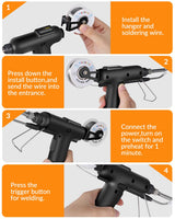 Soldering Iron Kit, 80W 110V Automatic Soldering Gun with Ceramic Heater, 8-in-1 Fast Heating Soldering Kit Includes Iron Tips, Solder Wire, Desoldering Pump, Tweezers for Repairs and DIY Aucanla