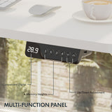 FLEXISPOT EN2 Electric Height Adjustable Standing Desk 48x24'' Whole-Piece Desktop Sit Stand Up Computer Desk Workstation with Desk Clamp Power Strip, Cable Management (White Frame + 48" White Top) FLEXISPOT