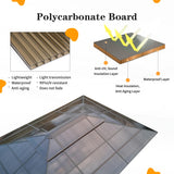 YOLENY 10'x13' Hardtop Gazebo, Outdoor Polycarbonate Double Roof Canopy, Aluminum Frame Permanent Pavilion with Curtains and Netting, Sunshade for Garden, Patio, Lawns YOLENY