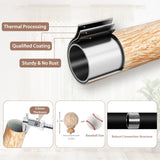 Zeerobee Wood Curtain Rods for Windows 48 to 84, 1 Inch Heavy Duty Drapery Rods with Imitation Wood Grain Leaf Pattern Finials, Indoor/Outdoor Modern Curtain Pole, 32"-86", Brown zeerobee