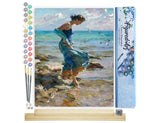 Figured'Art Paint by Numbers Kit for Adults Feet in Water During Summer 16"x20" - Craft Art Painting Rolled Canvas with DIY Wooden Frame Figured'Art