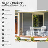 Outvita Outdoor Rocking Chair, Solid Wood High Back Rocker, All Weather Lounge Chair for Porch Patio Fire Pit Garden Backyard Deck Indoor, Wave Shape, White Outvita
