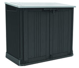 Keter Store-It-Out Prime 4.3 x 3.7 ft. Outdoor Resin Storage Shed with Easy Lift Hinges, Perfect for Yard Tools, Pool Floats and Garden Accessories, Black Keter