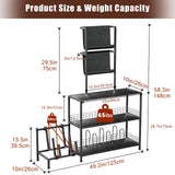 kepptory Vinyl Record Player Stand with Guitar Stand, Record Player Table with RGB LED Light, Record Player Cabinet with Vinyl Storage Holds up to 300+ Albums, Vinyl Player Stand for Home Use (Black) kepptory