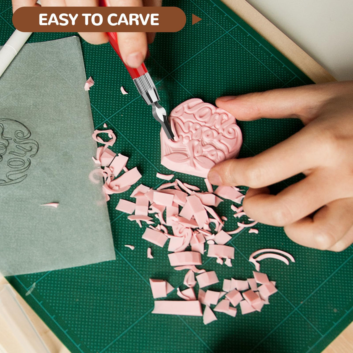 Rubber Stamp Making Kit Best Linoleum Block Kit Rubber Stamp Carving Block Complete Crafting Set for DIY Stamp Carving Craft Hobby Knife QLGQLG