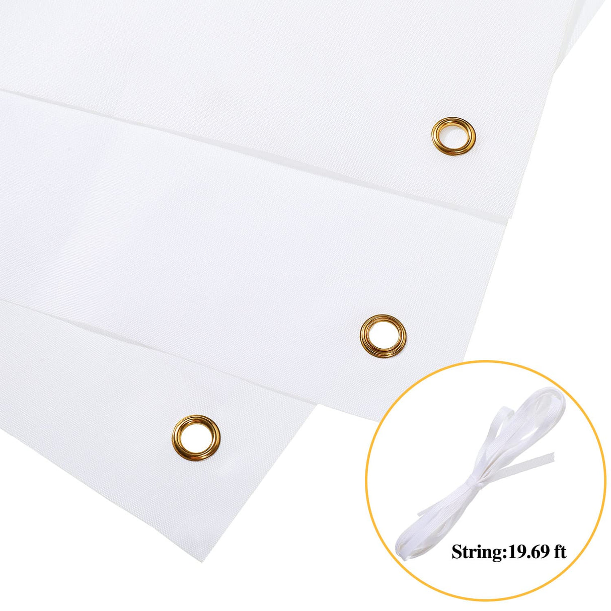 Large Banners and Signs Blank Banner Polyester Oxford Cloth Sublimation Banner with Hanging Rope for Indoor Wall Outdoor Easy Hang Signs DIY Banner Signs for Business Office (White,2 x 4 Feet) Zonon