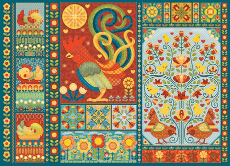 Cobble Hill 1000 Piece Puzzle - Scandi Chicken Quilt - Sample Poster Included Cobble Hill Puzzle Company Ltd.