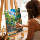 Ceiomez Paint by Numbers Kit for Adults, Street Cafe Paint by Number, Street Paint by Numbers for Adults Beginner for Gift Home Wall Decor 16x20 Inch Ceiomez