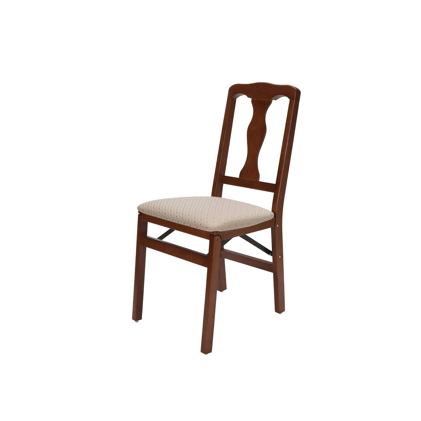 Meco STAKMORE Queen Anne Folding Chair Cherry Finish, Set of 2, - WoodArtSupply