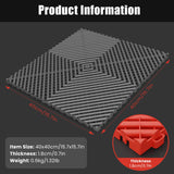 15.7"x15.7" Garage Flooring Tiles, Non-Slip Interlocking Plastic Garage Floor Mat, Garage Organization & Garage Storage, Vented Pattern (red, 25pcs) GOSLARLIT