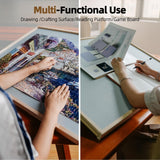 ALL4JIG 2000 Pieces 2-in-1 Tilting & Rotating Puzzle Board for Adults Gifts, Wooden Jigsaw Puzzle Table with 4 Drawers, 28.5" x 40.1" Portable Board with Lazy Susan and Cover ALL4JIG