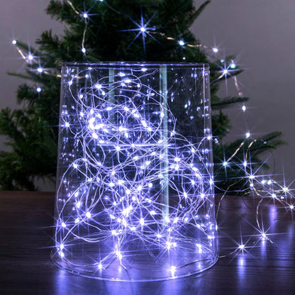 PCORES 328FT Long Fairy Lights 1000 LED Cool White Silver Wire Remote Control Indoor Outdoor Plug in String Lights for Bedroom Living Room Patio Porch Garden Christmas Tree