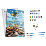ossomo Paint by Numbers Kit for Adults Beginners with Wooden Frame,Beach Paint by Number on Canvas,DIY Painting Kits Art Crafts Suitable for Home Wall Decoration 8x12inch ossomo