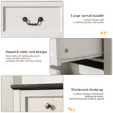 EnHomee 8 Drawers Dresser with Power Outlets and LED Lights,55" W Rustic Wooden Dressers & Chests of Drawers for Bedroom, Hallway, Closet, White, 55" W x 34.5" H x 15.7" D EnHomee