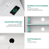 YITAHOME Corner TV Stand for Small Spaces, Corner Entertainment Center with LED Light and Power Outlet, Modern Media Console, TV Cabinet for Living Room, 47 Inch White YITAHOME