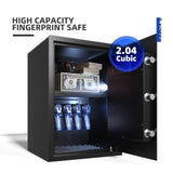 XDeer Biometric Safe Box, Quick-Access Security Safe Box with Upgraded Fingerprint, Steel Handgun Safe Lock Box for Kid/Home/Office (2.04 Cubic Feet) XDeer