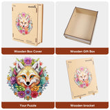 Qiuenisray Wooden Puzzles for Adults,Fox Wooden Jigsaw Puzzles 500pcs,15.7x16.5in,Royal,Unique Shape Animal Adult Puzzles,Irregular Wood Puzzles Creative Gift for Adults and Kids Family Game Qiuenisray