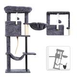 Gitelsnour Cat Tree, Cat Tower for Indoor Cats, 43.3 inch Cat Tree Tower with Sturdy Steel Tube, Cat Hammock, Cat Condo for Small Cats and Kittens, Cat Scratching Post, Smoky Gray GCT004SG Gitelsnour
