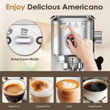 Spacekey Espresso Machine 20 Bar, Professional 1350W Espresso Maker with Milk Frother, Compact Stainless Steel Cappuccino & Latte & Americano Maker with 39oz Removable Water Tank, Silver Spacekey