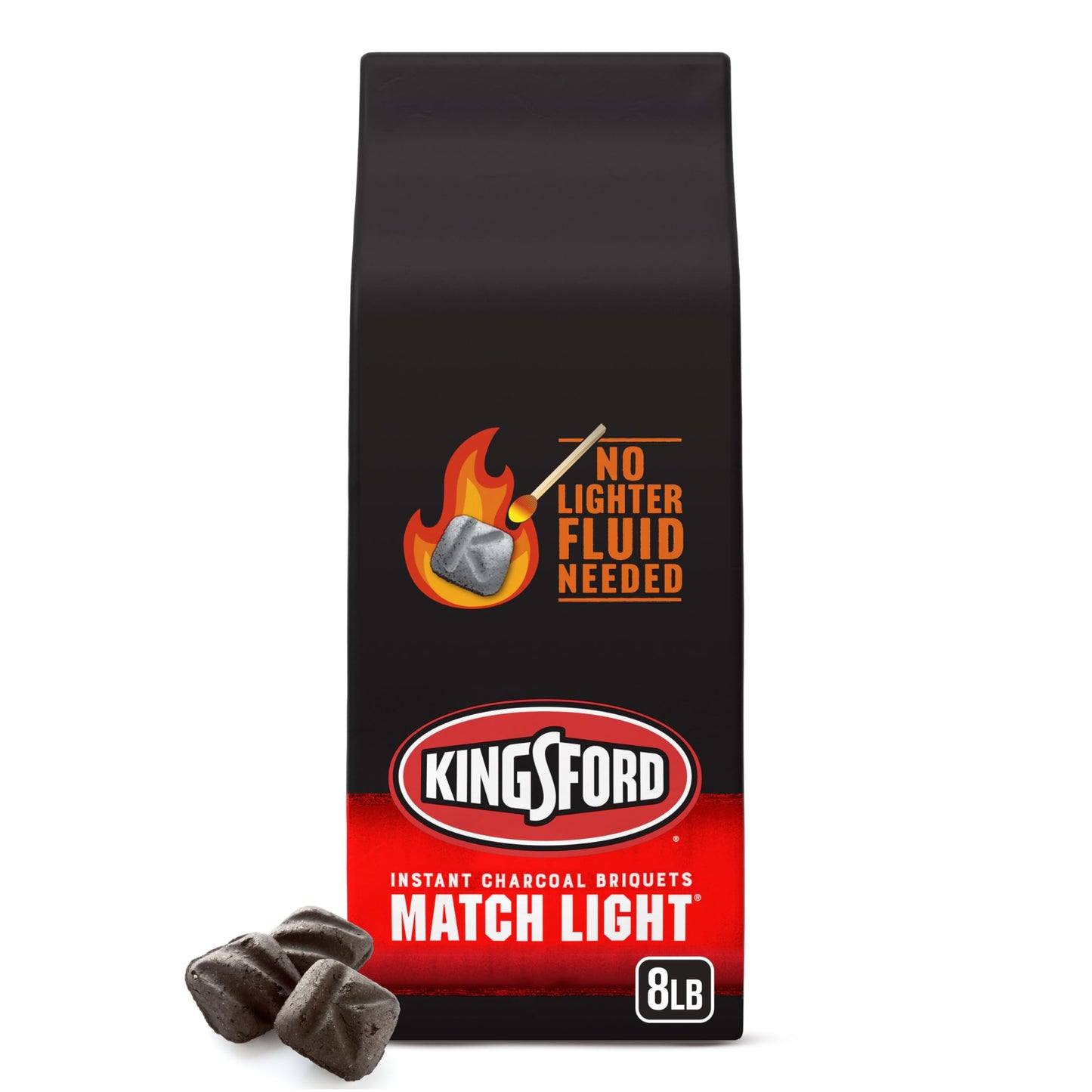 Kingsford Match Light Instant Charcoal Briquettes, BBQ Charcoal for Grilling, 8 Pounds, Packaging May Vary