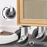 BOSGEOT 3 Inch Caster Wheels, Casters Set of 4, Heavy Duty Casters with Brake, Locking Casters with Rubber Wheels，Plate Swivel Casters Wheels for Furniture Cart and Workbench BOSGEOT