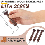 20 Pieces Wooden Shaker Peg Screw-on Pegs 2.9 Inch Long Unfinished Wood Shaker Racks for Hanging Clothes Hats Towel and More DIY Paint Color (Dark Brown) Jetec
