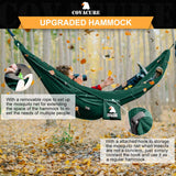 Covacure Camping Hammock - Lightweight Double Hammock, Hold Up to 772lbs, Portable Hammocks for Indoor, Outdoor, Hiking, Camping, Backpacking, Travel, Backyard, Beach（Dark Green） covacure