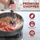 Meat Chopper for Hamburger, Premium Heat Resistant Masher and Smasher for Ground Beef, Ground Turkey and More, Nylon Ground Beef Chopper Tool and Meat Fork, Non Stick Mix Chopper PGYARD