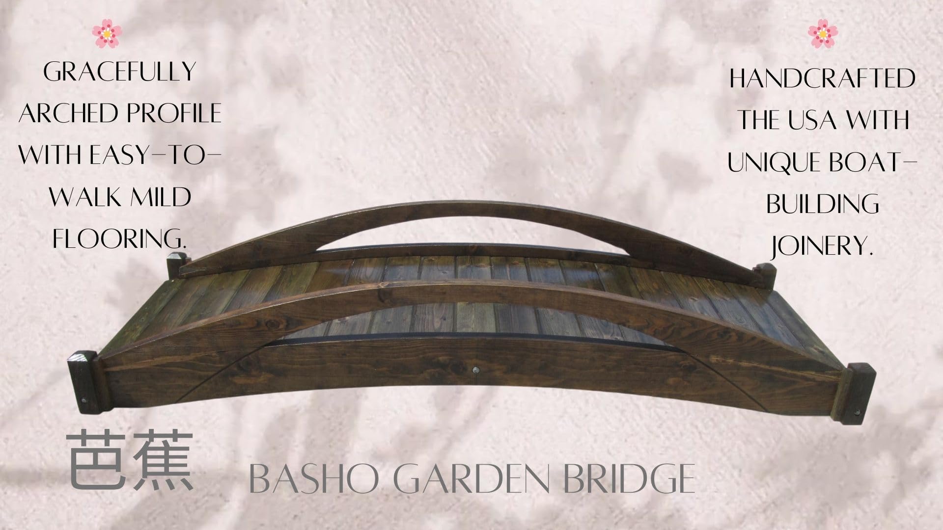 SamsGazebos Basho Garden Bridge 8 ft - WoodArtSupply