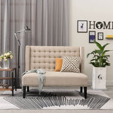 Andeworld Modern Loveseat Settee Bench Sofa Couch, Upholstered Banquette Dining Bench with Back for Dining Living Room Hallway or Entryway Seating,Putty Andeworld