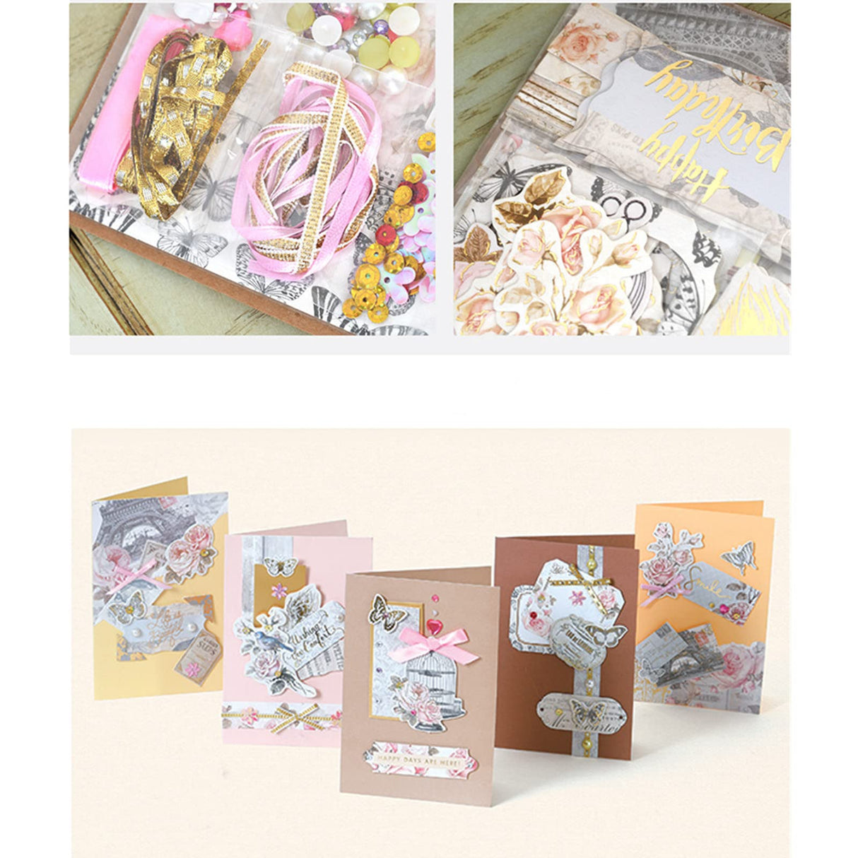 Gigicloud Paper Card Making Kits Colorful Handmade Greeting Card Kits Diy Making Material Set For Birthday Invitation, Thanksgiving, Christmas,Holiday,Baby Shower Gigicloud