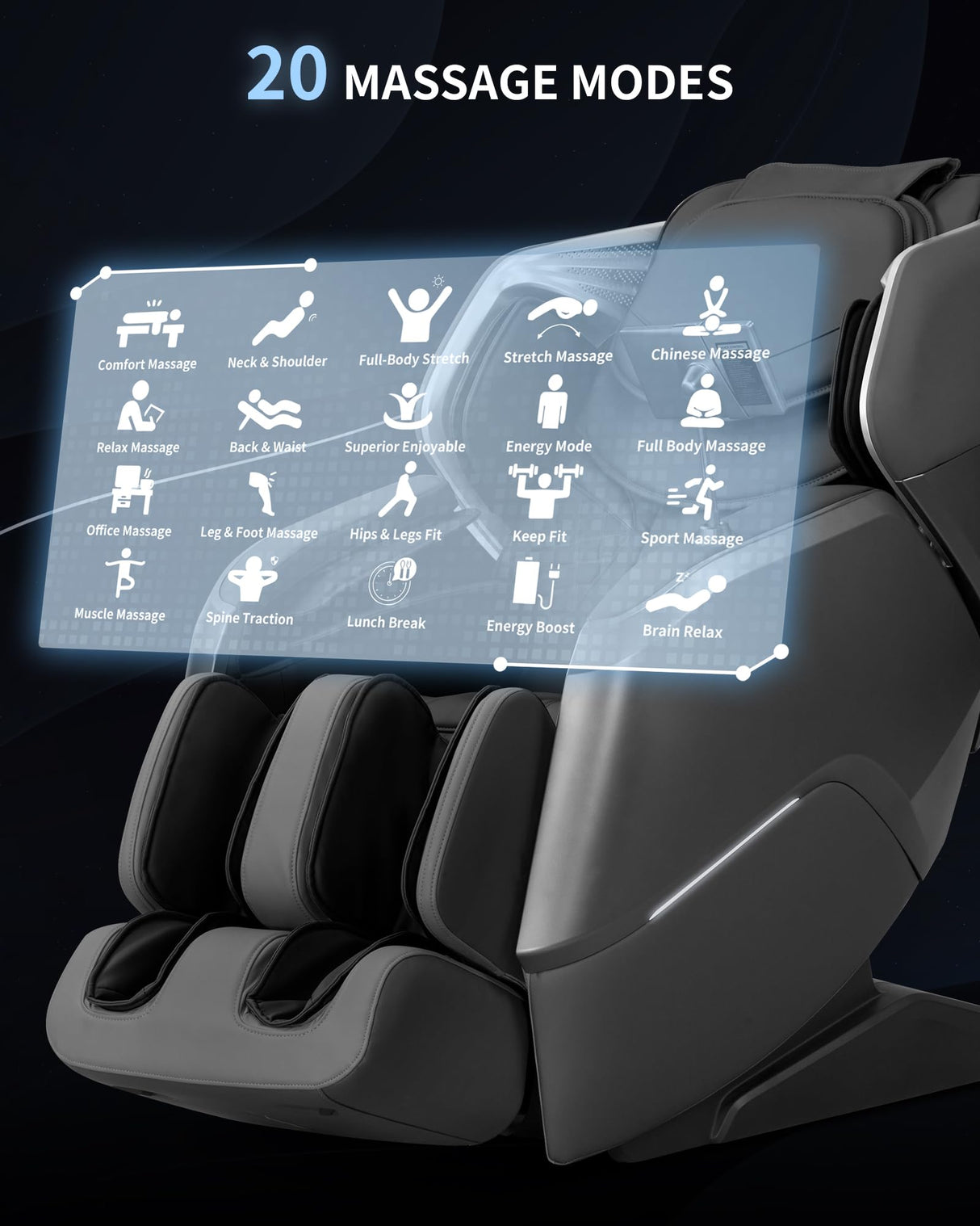 MeitFith 4D+2D Dual Mechanism Massage Chair Full Body, Zero Gravity Shiatsu SL Track Massage Chair with Heat, Calf Rollers, Bluetooth Speakers, AI Voice Control & Smart Body Scan, Black MeitFith